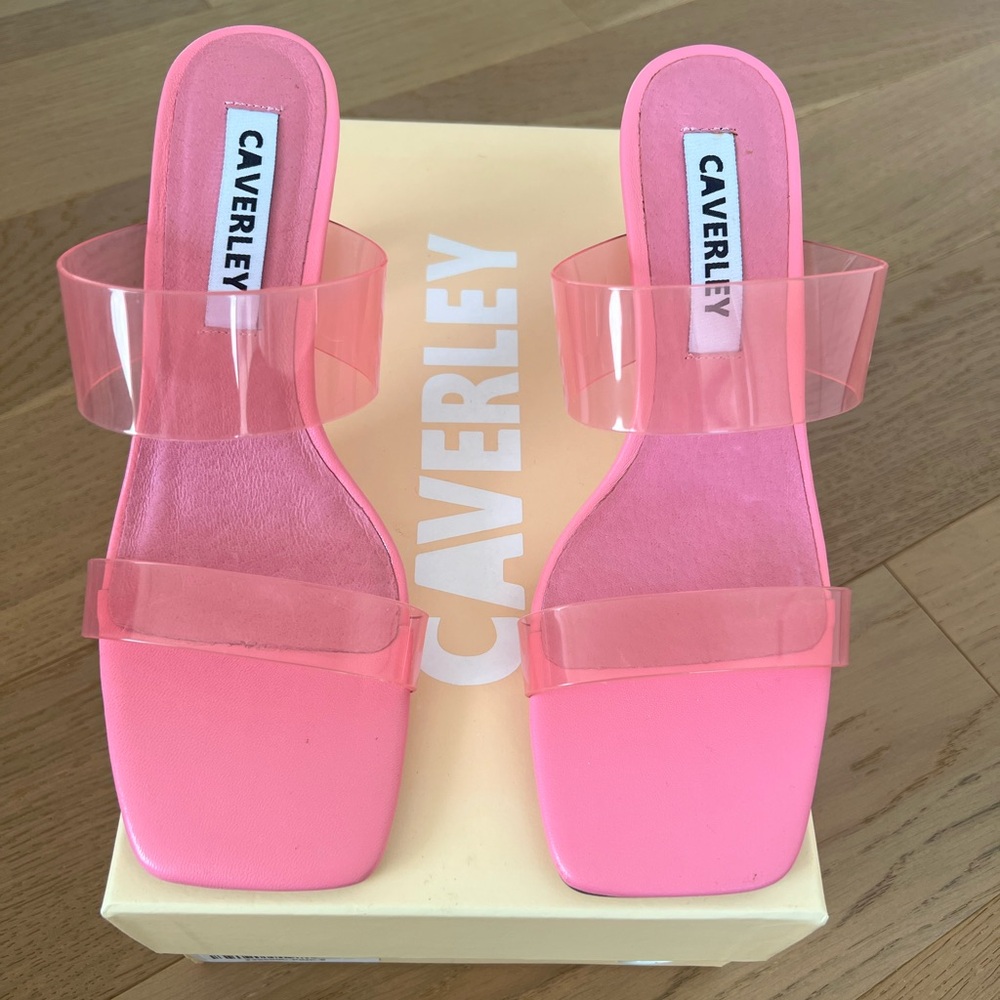 Pink Clear Strap Slide Sandals